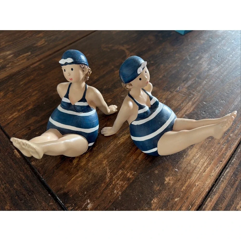 Adorable Pair Of Plump Swim Ladies Decor